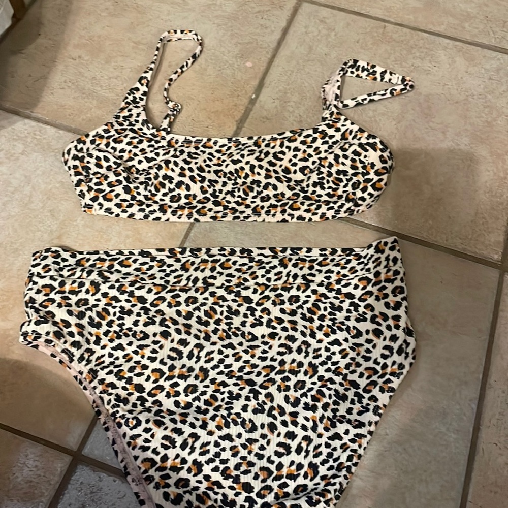 Cheetah print bathing suit